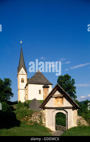 Église de Maria Woerth, lac Woerther See, Carinthie, Autriche Banque D'Images