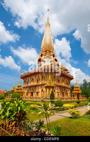 Temple Wat Chalong, île de Phuket, Thaïlande Banque D'Images