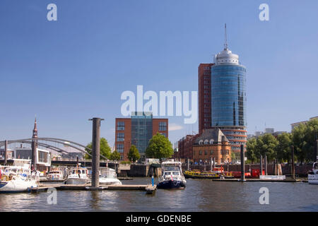 Centre du commerce hanséatique, HCT, Kehrwiederspitze, Hambourg, Allemagne Banque D'Images