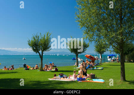 Le Lac de Constance, Wasserburg, Bade-Wurtemberg, Allemagne Banque D'Images