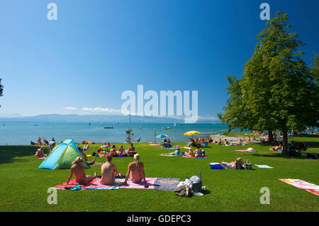 Le Lac de Constance, Wasserburg, Bade-Wurtemberg, Allemagne Banque D'Images