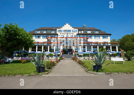 Hôtel à Mittelzell sur l'île de Reichenau, Lac de Constance, Bade-Wurtemberg, Allemagne Banque D'Images