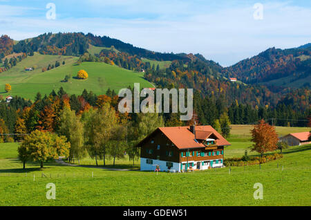 Maison de ferme près de Oberstaufen, Allgaeu, Bavaria, Germany Banque D'Images