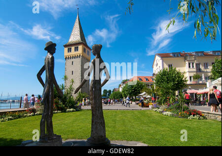 Mangturm, Lindau, Lac de Constance, Allgaeu, Bavaria, Germany Banque D'Images