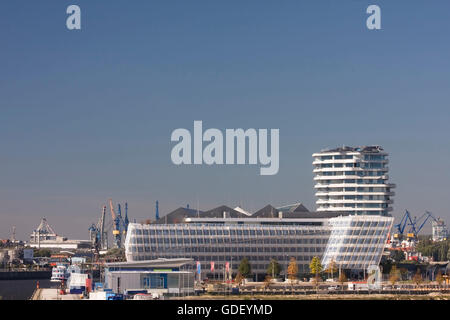 Tour de Marco Polo et Unilever House, HafenCity, Hambourg, Allemagne, Europe Banque D'Images