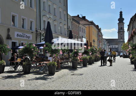 Place de Luipold, Deggendorf, Bavière, Allemagne Banque D'Images