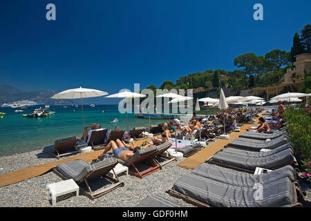 Plage Paloma, Saint Jean Cap Ferrat, France Banque D'Images