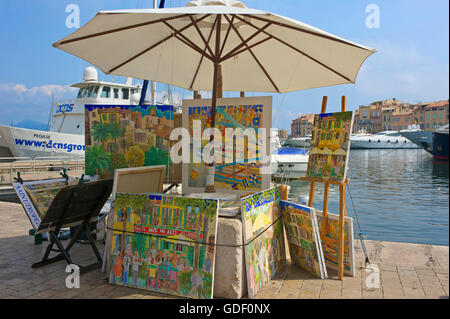 Port de Saint Tropez, Var, Cote d'Azur, Frankce Banque D'Images