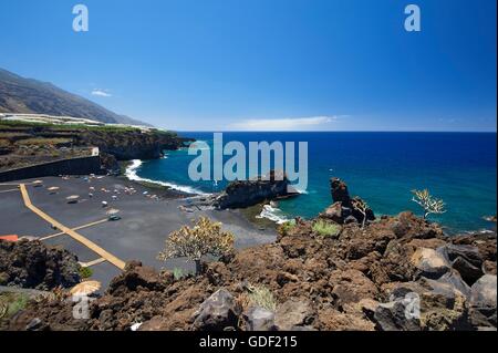 Playa de Charco Verde, La Palma, Îles Canaries, Espagne Banque D'Images