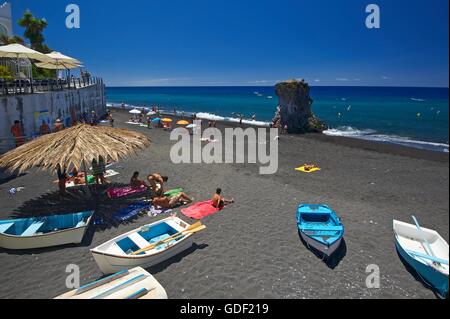 Playa de Charco Verde, La Palma, Îles Canaries, Espagne Banque D'Images