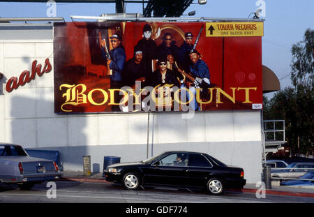 Body Count billboard sur le Sunset Strip, circa 1992 Banque D'Images