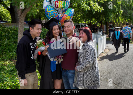 Assistant à l'université et des diplômes à l'Université d'état de Sonoma à Rohnert Park dans le Comté de Sonoma en Californie United States Banque D'Images