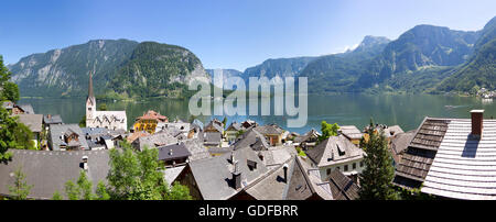 Hallstatt, église paroissiale, le lac de Hallstatt, Haute Autriche, Autriche, Europe Banque D'Images