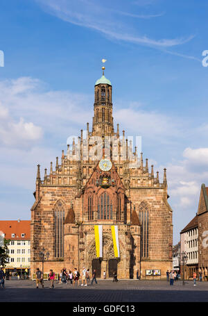 La Frauenkirche, église Notre Dame, marché principal, centre historique de Sebald, Nuremberg, Middle Franconia, Franconia, Bavaria Banque D'Images