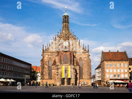 La Frauenkirche, église Notre Dame, marché principal, centre historique de Sebald, Nuremberg, Middle Franconia, Franconia, Bavaria Banque D'Images