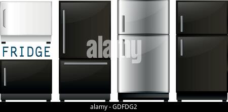 Série de réfrigérateurs dans différents dessins illustration Illustration de Vecteur