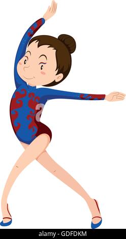 Girl doing gymnastics sol illustration Illustration de Vecteur