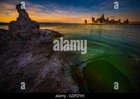 Tours Tours de tuf de carbonate de calcium d'Inyo Forest lac Mono en Californie, USA Banque D'Images