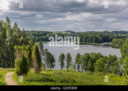 Vue dans le Parc National de Aukstaitija en Lituanie Banque D'Images