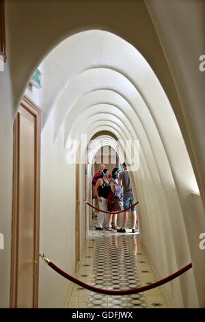 À l'intérieur de la Casa Batllo, par le célèbre architecte catalan, Antoni Gaudí, Passeig de Gracia, de l''Eixample, Barcelone, Espagne. Banque D'Images