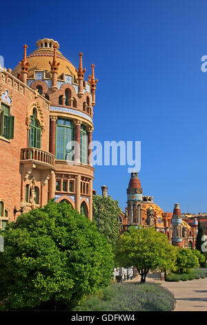 Au Recinte modernista de Sant Pau (architecte Lluís Domènech i Montaner), Barcelone, Catalogne, Espagne Banque D'Images