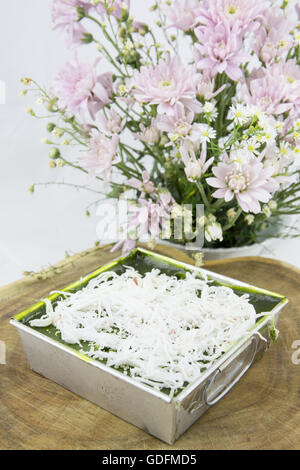 Recette Dessert thaïlandais (perkpoo vert doux au lait de coco) Banque D'Images