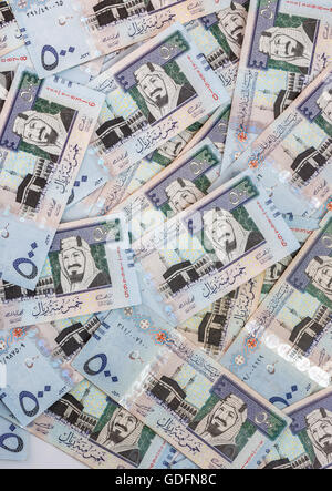 Texture Background de cinq cent Riyals Banknotes Banque D'Images