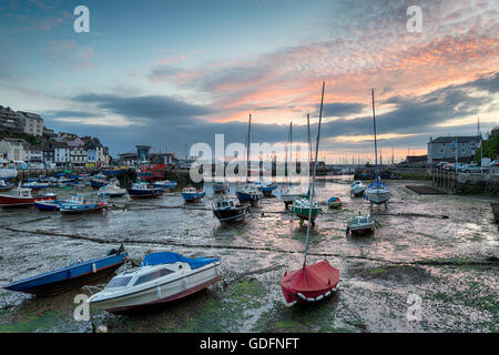 Au lever du soleil sur la côte du Devon Brixham Banque D'Images