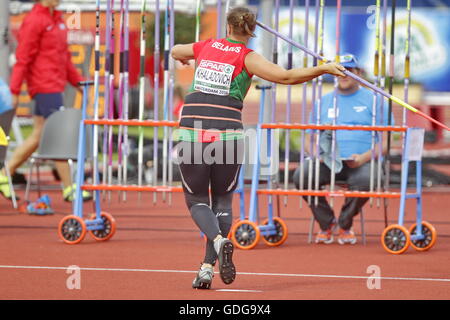 Amsterdam, Pays-Bas, 09 juillet 2016 à Amsterdam Khaladovich Eurobowl ** champion de javelot de l'Europe Banque D'Images