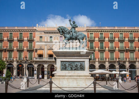 Espagne, Catalogne, province de Tarragone, Reus,Ville Monument Général Prim Banque D'Images