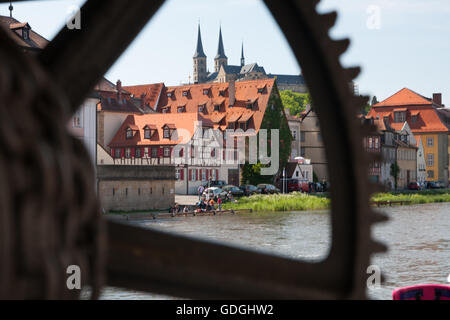 Rive du Regnitz à Bamberg Banque D'Images