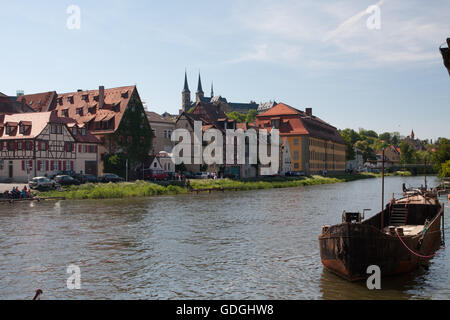 Rive du Regnitz à Bamberg Banque D'Images