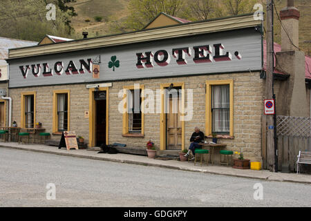 Saint Bathans vieil hôtel est un souvenir de la grande ruée vers l'or d'Otago en Nouvelle-Zélande à partir de la fin de mai 1861. Banque D'Images