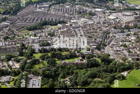 Vue aérienne de la ville de Skipton, Yorkshire du Nord, Yorkshire, UK Banque D'Images