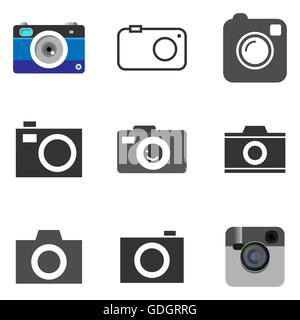 Caméra photo icons set dans le Vector Illustration de Vecteur