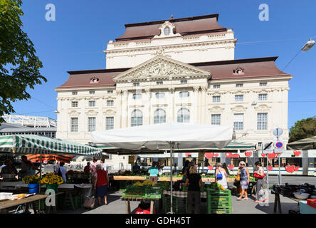 Graz : Marché sur la Kaiser- Josef-Platz et l'opéra, l'Autriche, Styrie, Carinthie, Région Graz Banque D'Images