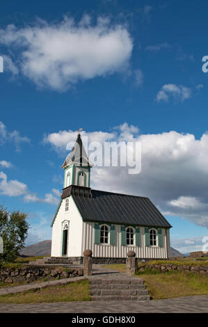 Islande : le parc national de Thingvellir, lieu clé de l'histoire islandaise pour le premier parlement au monde assemblé en 930 AD Banque D'Images