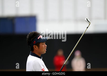 South Ayrshire, Ecosse. 16 juillet, 2016. Yuta Ikeda (JPN) Golf : Yuta Ikeda du Japon sur le troisième trou au cours de la troisième série de la 145e British Open Championship à l'Old Course, Royal Troon Golf Club à South Ayrshire, Ecosse . © Koji Aoki/AFLO SPORT/Alamy Live News Banque D'Images