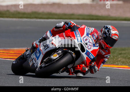 Hohenstein Ernstthal, Allemagne. 17 juillet, 2016. (Allemagne ) 17.07.2016, GoPro Motorrad Grand Prix Deutschland Sachsenring, Moto GP, Andrea Dovizioso de l'Italie et l'équipe Ducati chevauche son vélo pendant la course MotoGp de l'allemand au cours de la MotoGP de Deutschland (photo de Marco Iorio) Crédit : marco iorio/Alamy Live News Banque D'Images