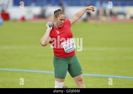 Amsterdam, Pays-Bas : Juillet 7, 2016 Anita Marton 2e au lancer du poids au championnat de l'Europe Amsterdam Banque D'Images