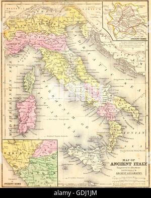 Carte de l'Italie antique. Banque D'Images