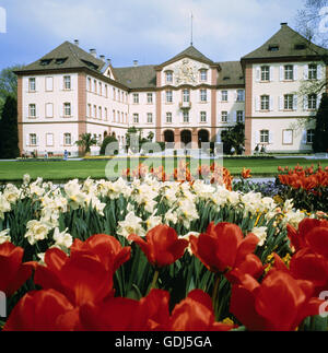 Géographie / voyage, Allemagne, Bade-Wurtemberg, Constance, l'île de Mainau, château, construit en 1739 - 1746, l'architecte : Johann Caspar Bagnato, vue extérieure, baroque, architectur, Ordre Teutonique, Barnadotte, famille Banque D'Images