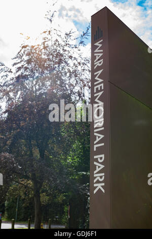 Signe pour le War Memorial Park Coventry Banque D'Images