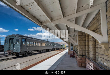 Nevada Northern Railway Depot, Musée ferroviaire maintenant dans East Ely, du Grand Bassin, Nevada, USA Banque D'Images