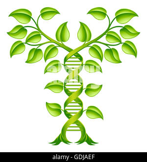 L'usine de l'ADN Double Helix Concept, peut se rapporter à la médecine alternative, la modification génétique des cultures ou d'autres soins de santé ou médical thème. Banque D'Images