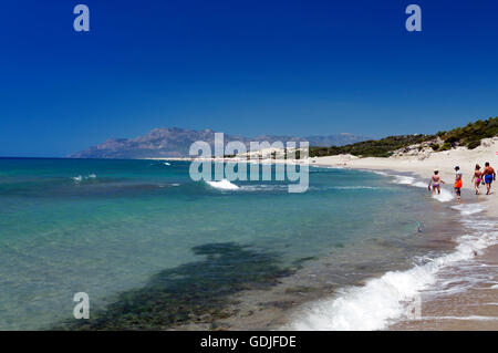 La plage de Patara, près de Kalkan, côte lycienne, près de Kas, Turquie, Asie. Banque D'Images