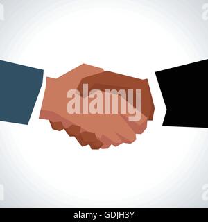 Illustration de deux Businessmen Shaking Hands in Close Up Illustration de Vecteur