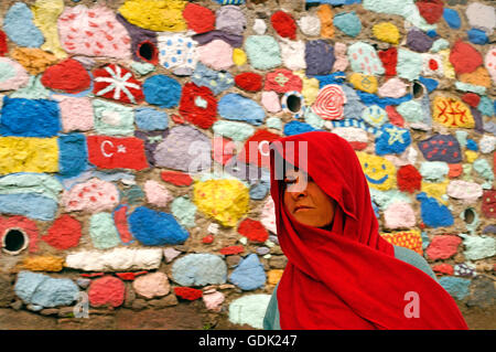 Peinture murale à Bergama, province d'Izmir, Turquie. Banque D'Images