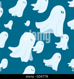 Cartoon illustration de drôle halloween ghost group Banque D'Images