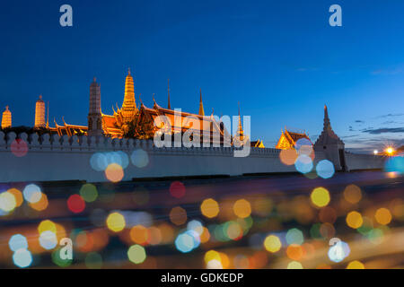 Wat Phra Kaew, Bangkok , Thaïlande. temple principal dans le Grand Palais. Banque D'Images